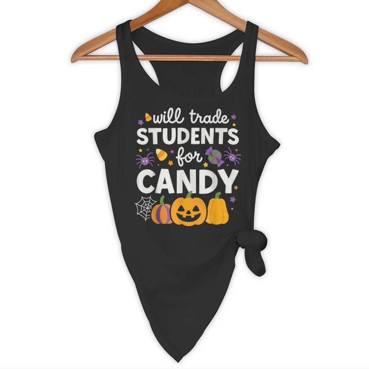 Will Trade Students For Candy Teacher Cute Halloween Flowy Tank, novelty gifts, funny gifts
