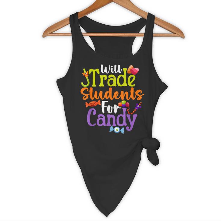 Will Trade Students For Candy Teacher Halloween Costume Flowy Tank, novelty gifts, funny gifts