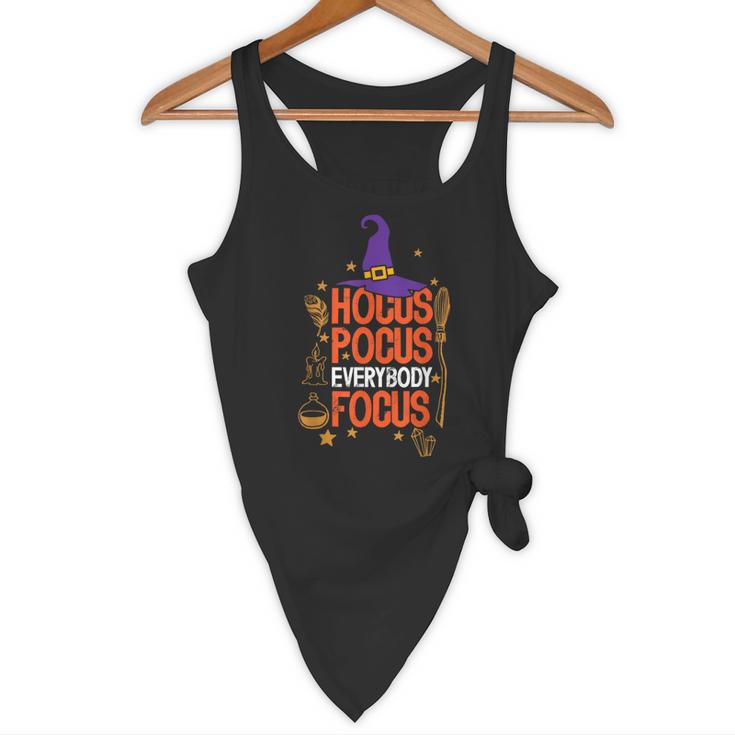 Witchy Halloween Hocus Pocus Everybody Focus Teacher Pumpkin Flowy Tank, novelty gifts, funny gifts Witchy Halloween Hocus Pocus Everybody Focus Teacher Pumpkin Flowy Tank, novelty gifts, funny gifts