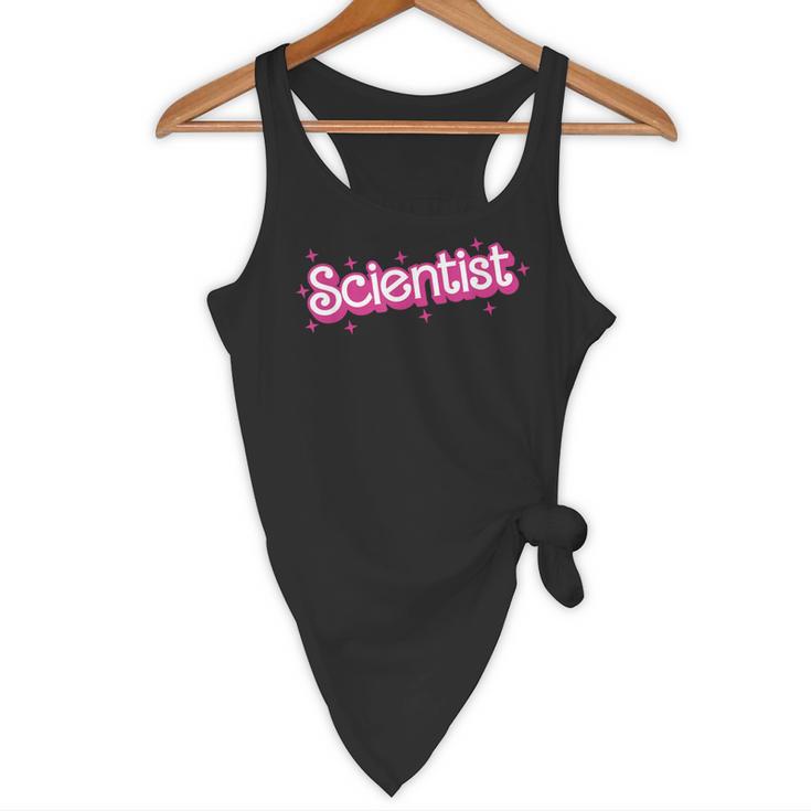Women Retro Pink Scientist Science Teacher Back To School Flowy Tank, novelty gifts, funny gifts