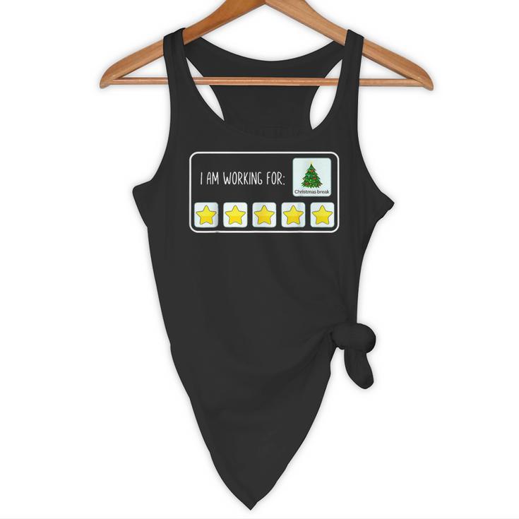 I Am Working For Christmas Break Teacher Christmas Flowy Tank, novelty gifts, funny gifts