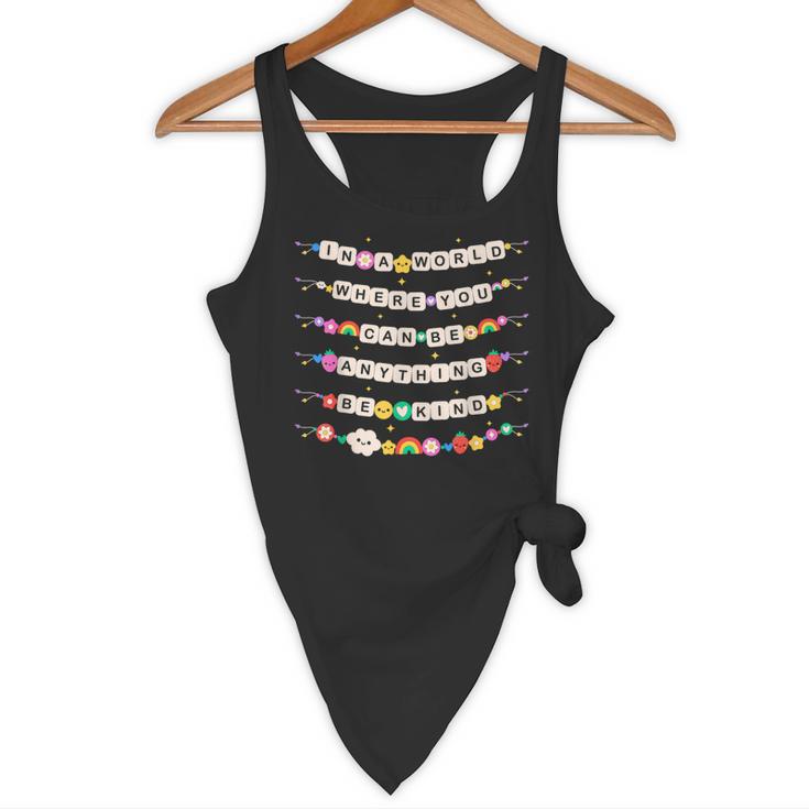 In A World Where You Can Be Anything Be Kind Girls Teachers Flowy Tank, novelty gifts, funny gifts