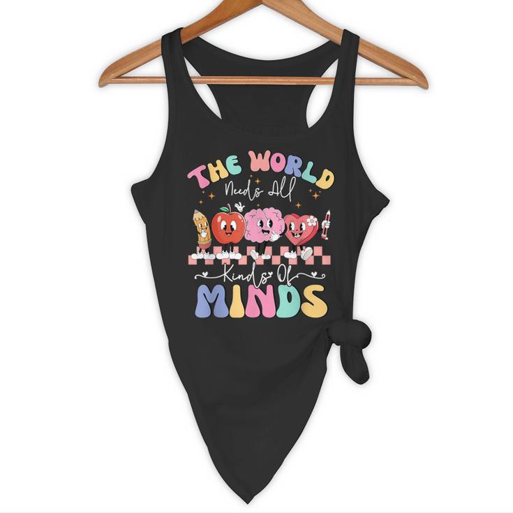 The World Needs All Kinds Of Minds Special Education Teacher Flowy Tank, novelty gifts, funny gifts The World Needs All Kinds Of Minds Special Education Teacher Flowy Tank, novelty gifts, funny gifts