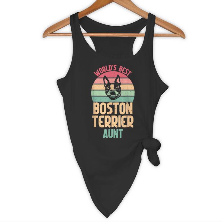 Worlds Best Boston Terrier Aunt Flowy Tank, novelty gifts, funny gifts
