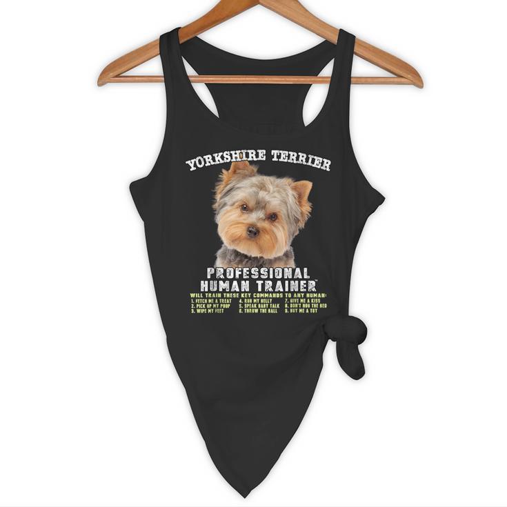 Yorkshire Terrier Yorkie Dog Professional Human Trainer Flowy Tank, novelty gifts, funny gifts