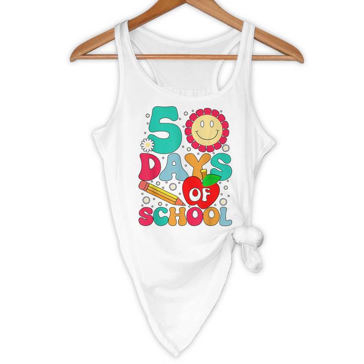 50 Days Of School Teacher Happy 50th Day Of School Kids Flowy Tank, novelty gifts, funny gifts