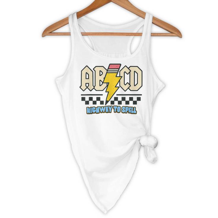 ABCD Highway To Spell Pencil Teacher & Student Font Me Flowy Tank, novelty gifts, funny gifts ABCD Highway To Spell Pencil Teacher & Student Font Me Flowy Tank, novelty gifts, funny gifts