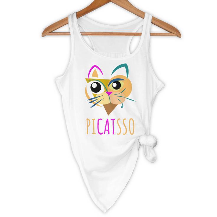 Abstract Cat Art Picatsso Shirt For Art Teachers Flowy Tank, novelty gifts, funny gifts Abstract Cat Art Picatsso Shirt For Art Teachers Flowy Tank, novelty gifts, funny gifts