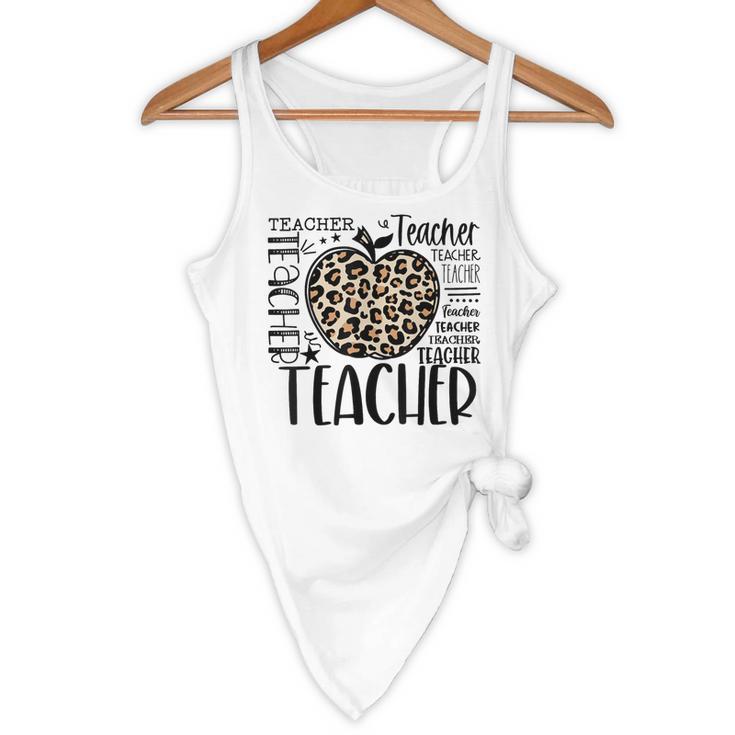 Back To School Teacher Life Apple Leopard Teacher Women Flowy Tank, novelty gifts, funny gifts Back To School Teacher Life Apple Leopard Teacher Women Flowy Tank, novelty gifts, funny gifts