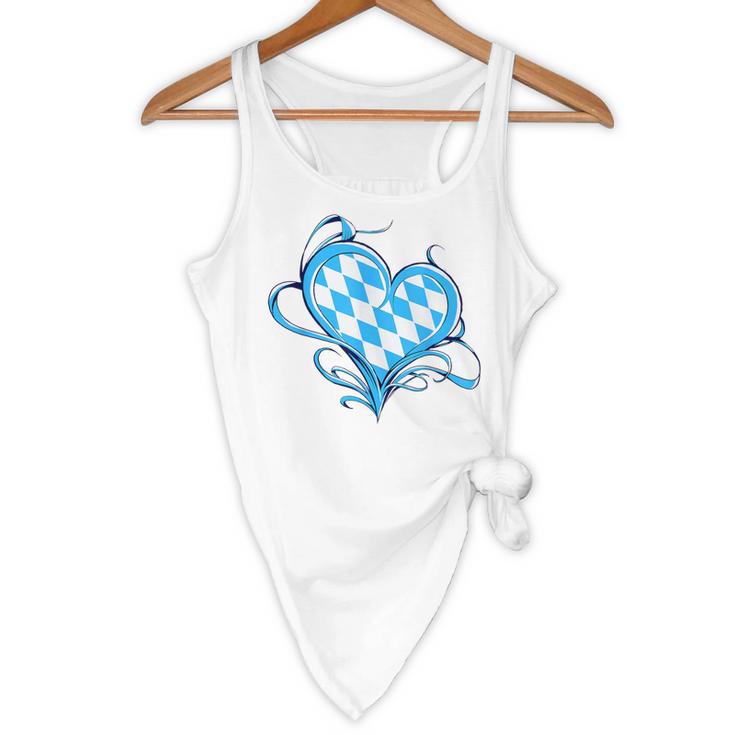 Bavarian Flag As Heart Blue Diamond Bavaria Flowy Tank, novelty gifts, funny gifts