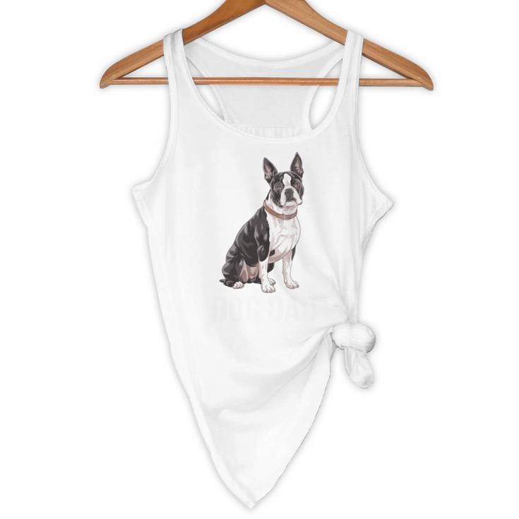 Boston Terrier Dog Dad Boston Terrier Dog Lovers Flowy Tank, novelty gifts, funny gifts