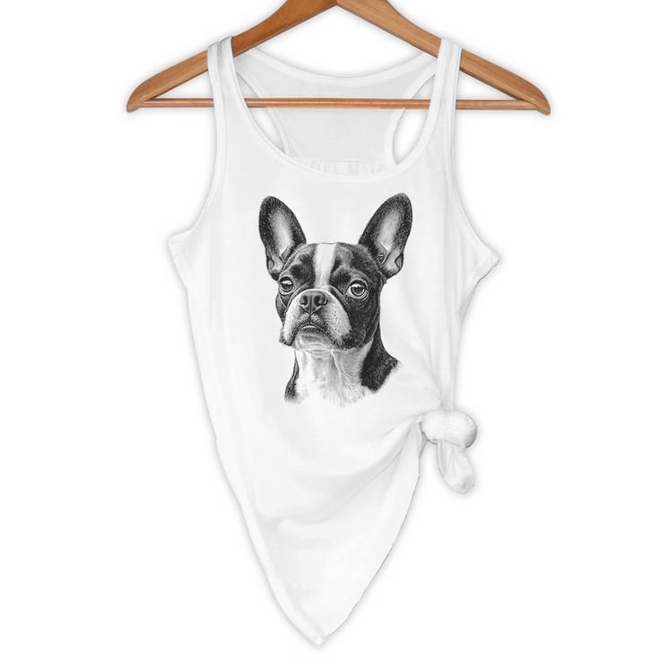 Boston Terrier Dog Motif Pet Illustration Boston Terrier For Men Women Kids Flowy Tank, novelty gifts, funny gifts