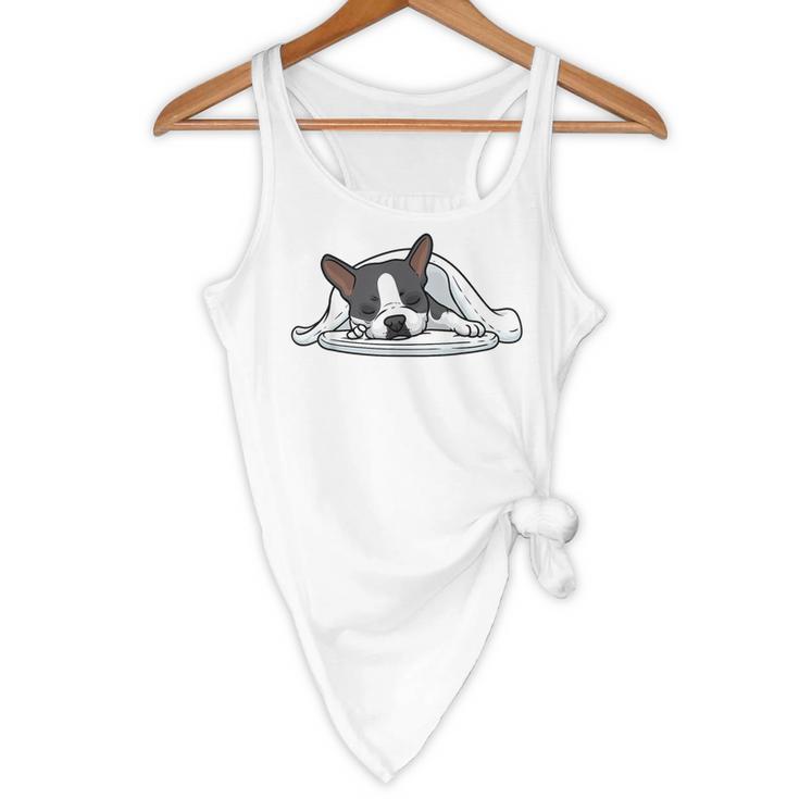 Boston Terrier Dog Official Sleeping Men Women Girls Kids Flowy Tank, novelty gifts, funny gifts
