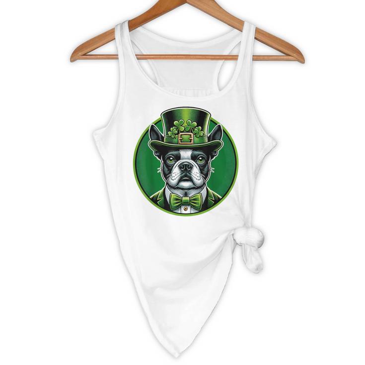 Boston Terrier Dog St Patricks Day Irish Pet Lover Men Women Kids Flowy Tank, novelty gifts, funny gifts
