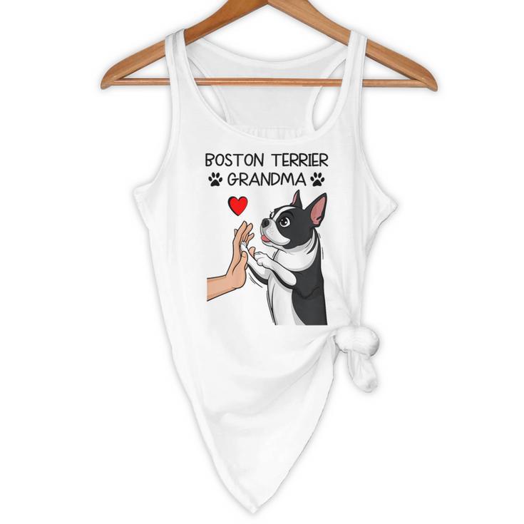 Boston Terrier Grandma Mother's Day Dog Mom Flowy Tank, novelty gifts, funny gifts