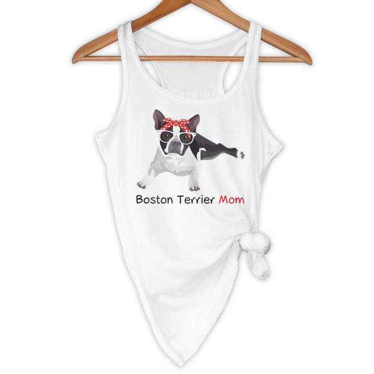 Boston Terrier Mom Bandana Boston Terrier Dog Flowy Tank, novelty gifts, funny gifts