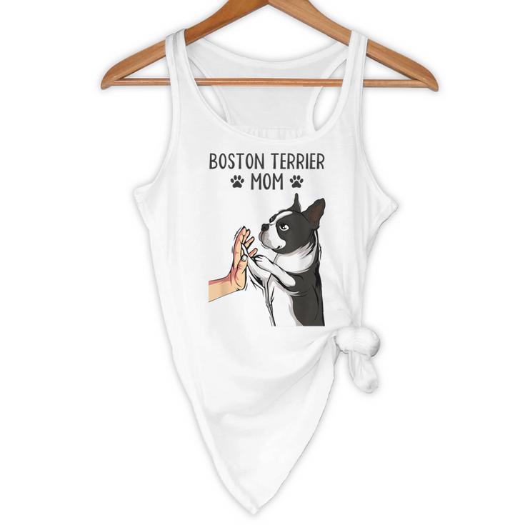 Boston Terrier Mom Dogs Mum Woman Flowy Tank, novelty gifts, funny gifts