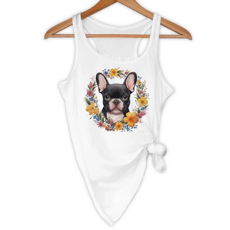 Boston Terrier Mom Floral Bostie Dog Lover Flowers Cute Flowy Tank, novelty gifts, funny gifts