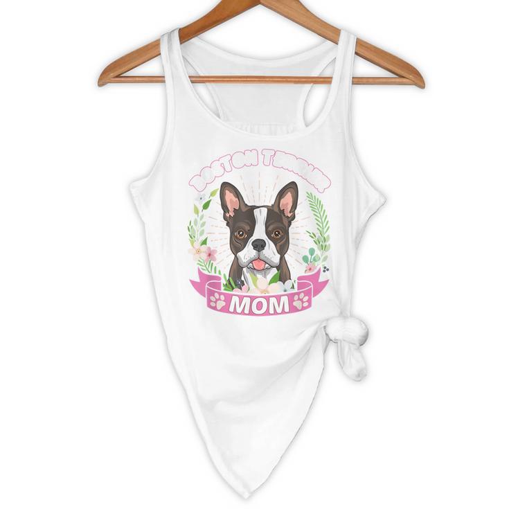 Boston Terrier Mom Mother's Day Flowy Tank, novelty gifts, funny gifts