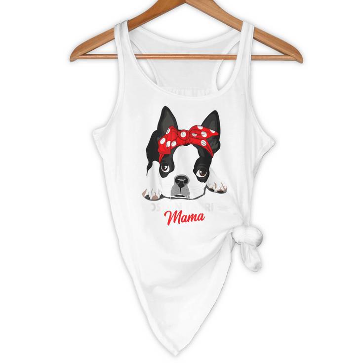 Boston Terrier Mum Dog Woman Idea Flowy Tank, novelty gifts, funny gifts