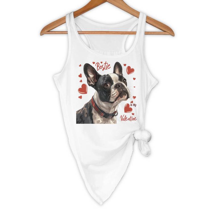 Boston Terrier Is My Valentine Cute Pet Dog Owner Valentine Flowy Tank, novelty gifts, funny gifts