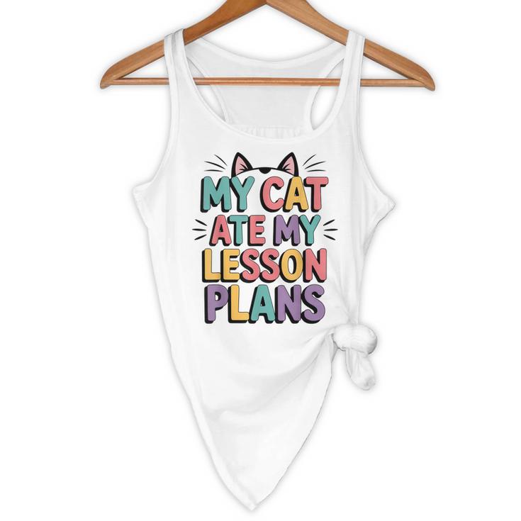 My Cat Ate My Lesson Plans Teacher Cat Humor Flowy Tank, novelty gifts, funny gifts My Cat Ate My Lesson Plans Teacher Cat Humor Flowy Tank, novelty gifts, funny gifts