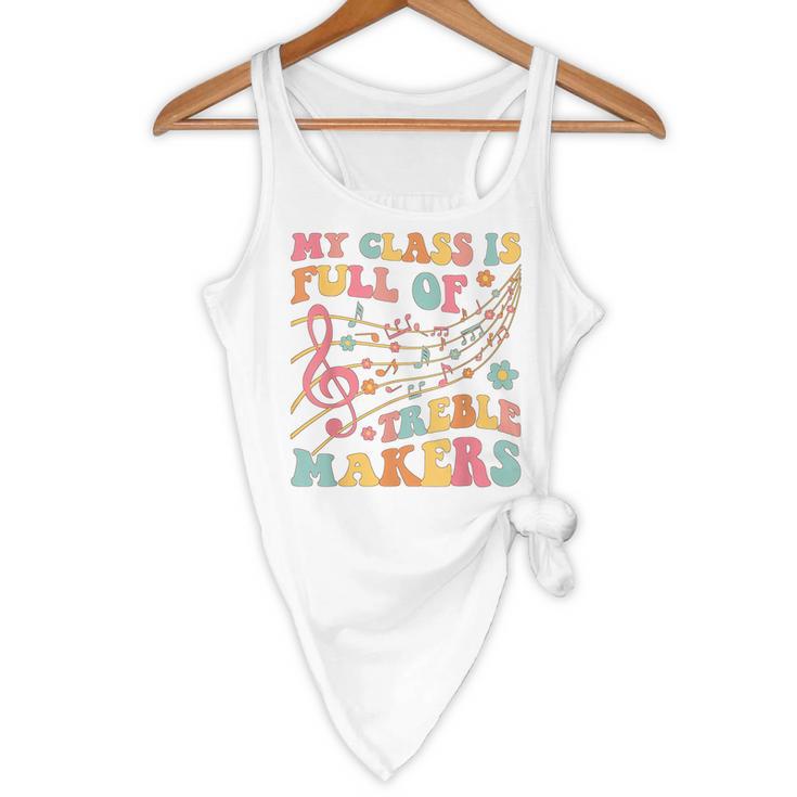 My Class Is Full Of Treble Makers Funny Music Teacher Groovy Men Women Girls Kids Flowy Tank, novelty gifts, funny gifts