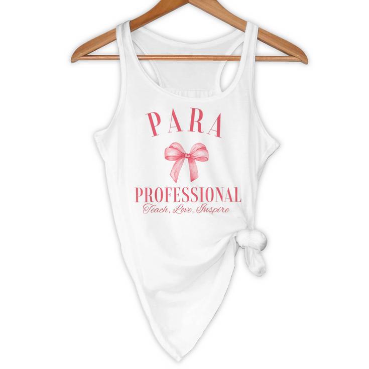Coquette Bow Paraprofessional School Para Squad Teacher Aide Flowy Tank, novelty gifts, funny gifts Coquette Bow Paraprofessional School Para Squad Teacher Aide Flowy Tank, novelty gifts, funny gifts