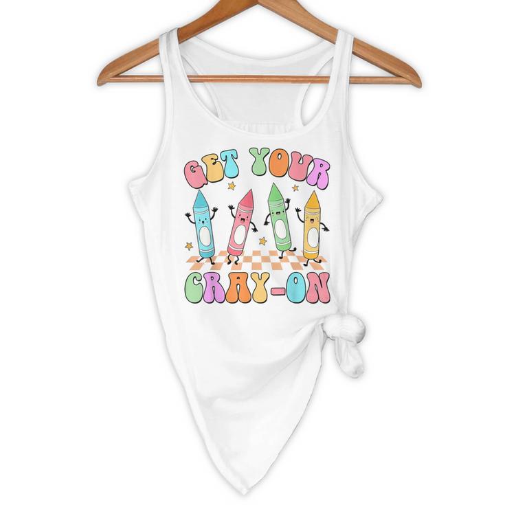 Get Your Cray-On Preschool Teacher Kindergarten Teacher Flowy Tank, novelty gifts, funny gifts Get Your Cray-On Preschool Teacher Kindergarten Teacher Flowy Tank, novelty gifts, funny gifts
