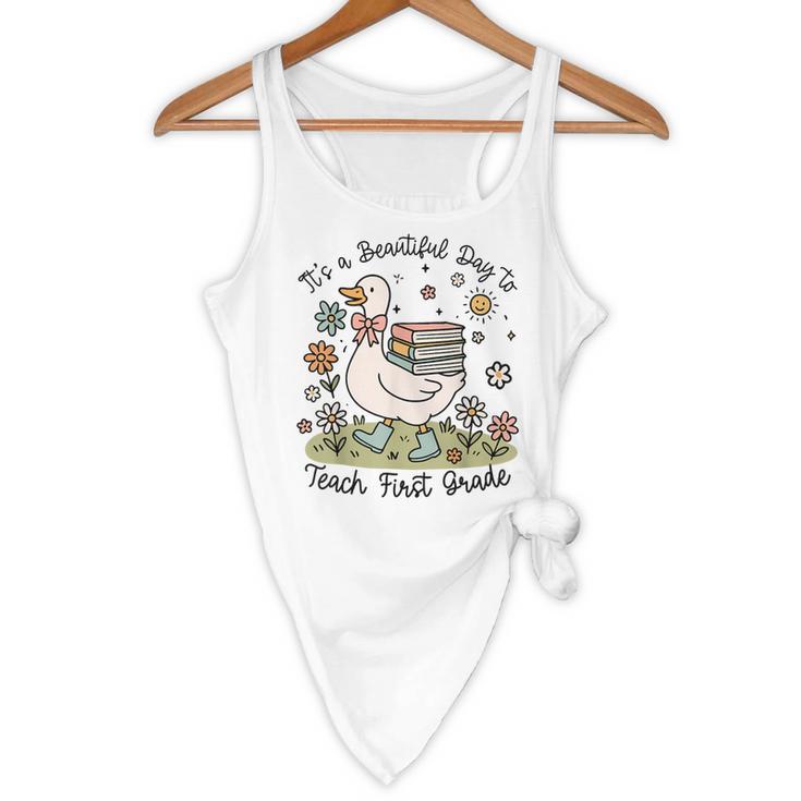 Cute Goose It's A Beautiful Day To Teach 1st Grade Teacher Flowy Tank, novelty gifts, funny gifts Cute Goose It's A Beautiful Day To Teach 1st Grade Teacher Flowy Tank, novelty gifts, funny gifts
