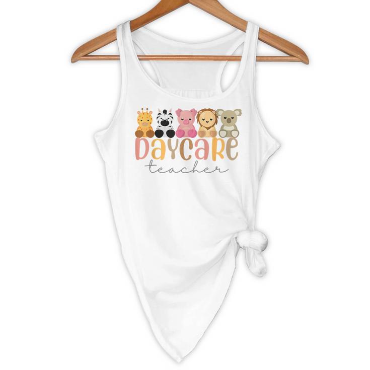 Daycare Teacher Animals Daycare Provider Back To School Flowy Tank, novelty gifts, funny gifts