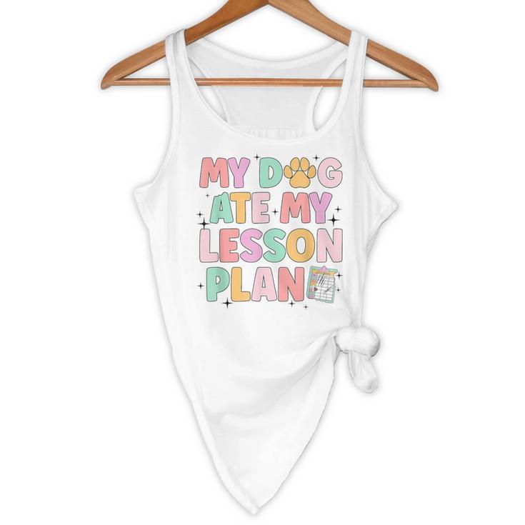 My Dog Ate My Lesson Plan Kindergarten Teacher Dog Lover For Men Women Flowy Tank, novelty gifts, funny gifts