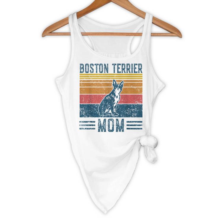 Dog Boston Terrier Mom Vintage Boston Terrier Mom Flowy Tank, novelty gifts, funny gifts