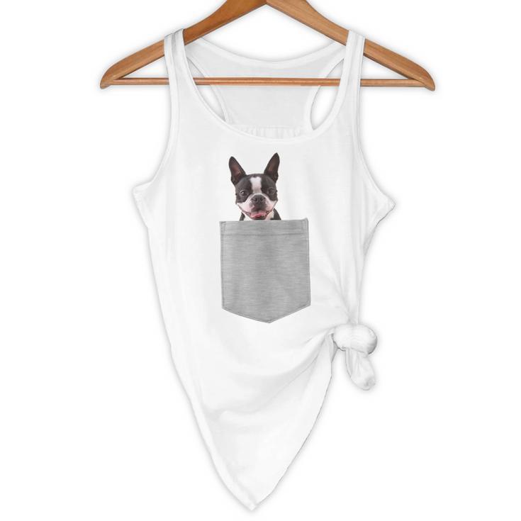 Dog In Your Pocket Boston Terrier For Men Women Girls Kids Flowy Tank, novelty gifts, funny gifts