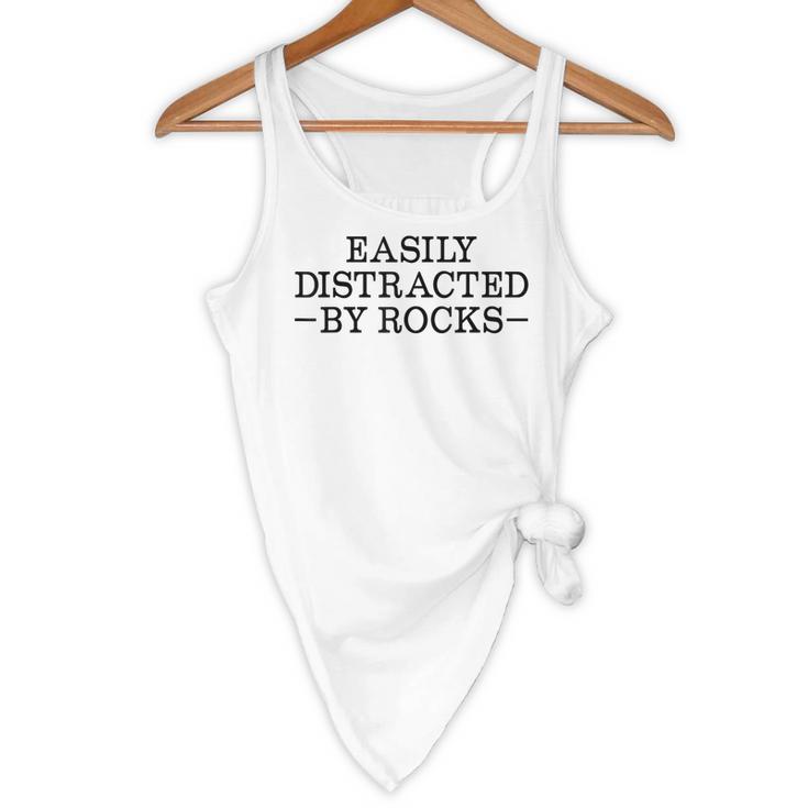 Easily Distracted By Rocks Rock Lover Geology Teacher Flowy Tank, novelty gifts, funny gifts