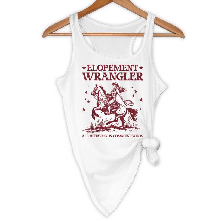 Elopement Wrangler Teacher ABA Behavior Support Cowboy Flowy Tank, novelty gifts, funny gifts