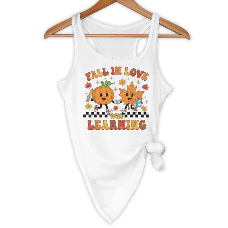 Fall In Love With Learning Teacher Student Autumn Pumpkin Flowy Tank, novelty gifts, funny gifts Fall In Love With Learning Teacher Student Autumn Pumpkin Flowy Tank, novelty gifts, funny gifts