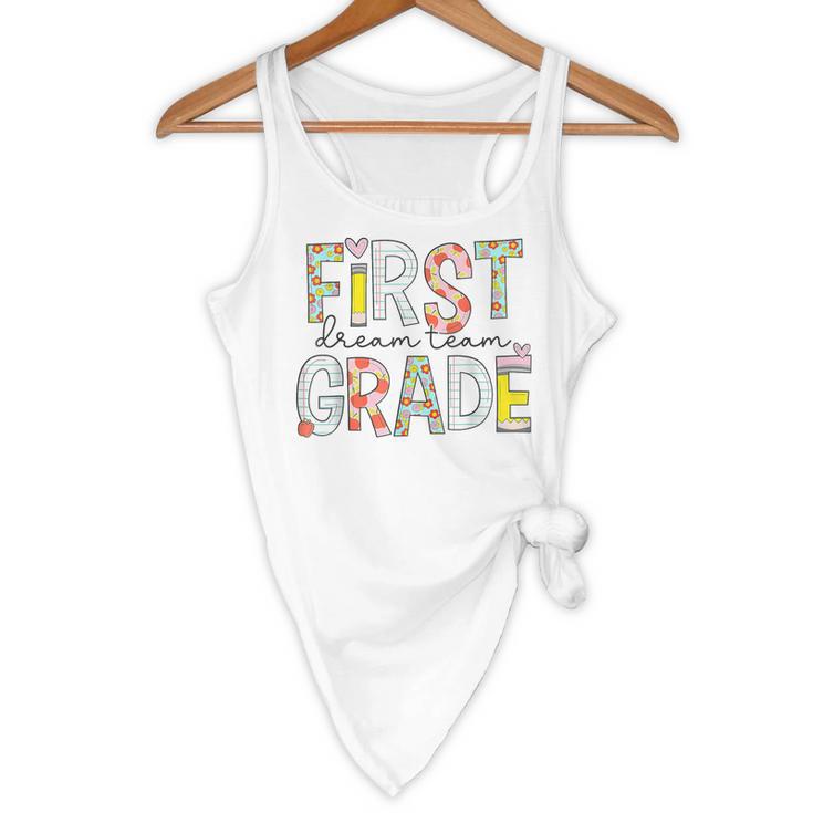 First Grade Dream Team 1st Grade Teacher First Day Of School Flowy Tank, novelty gifts, funny gifts