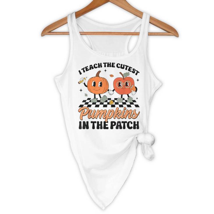 Groovy I Teach The Cutest Pumpkins In The Patch For Teacher Flowy Tank, novelty gifts, funny gifts Groovy I Teach The Cutest Pumpkins In The Patch For Teacher Flowy Tank, novelty gifts, funny gifts