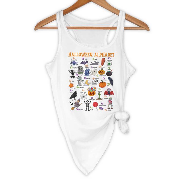 Halloween Alphabet ABCs Learning Kindergarten Teacher Flowy Tank, novelty gifts, funny gifts Halloween Alphabet ABCs Learning Kindergarten Teacher Flowy Tank, novelty gifts, funny gifts