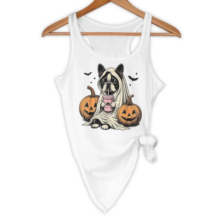 Halloween Boston Terrier Ghost Flowy Tank, novelty gifts, funny gifts