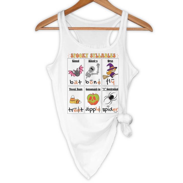 Halloween Reading Spooky Syllables Teacher Vintage Flowy Tank, novelty gifts, funny gifts Halloween Reading Spooky Syllables Teacher Vintage Flowy Tank, novelty gifts, funny gifts