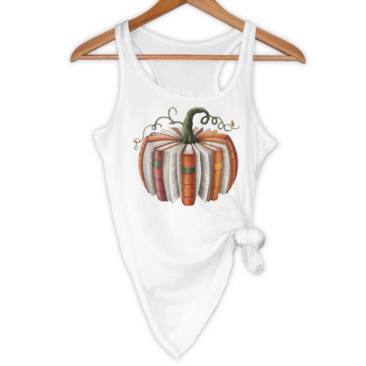 Halloween Teacher Librarians Fall Book Pumpkin Retro Reading Flowy Tank, novelty gifts, funny gifts Halloween Teacher Librarians Fall Book Pumpkin Retro Reading Flowy Tank, novelty gifts, funny gifts