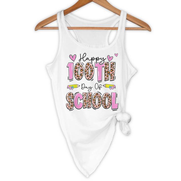 Happy 100th Day Of School Leopard Print Teacher Student Kids Flowy Tank, novelty gifts, funny gifts Happy 100th Day Of School Leopard Print Teacher Student Kids Flowy Tank, novelty gifts, funny gifts