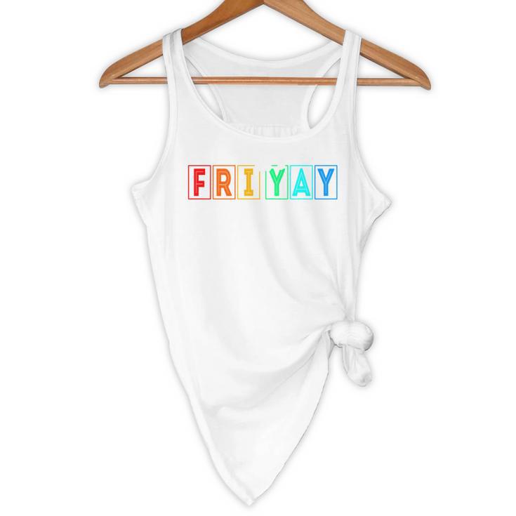 Happy Fri Yay Teacher Friday Flowy Tank, novelty gifts, funny gifts Happy Fri Yay Teacher Friday Flowy Tank, novelty gifts, funny gifts