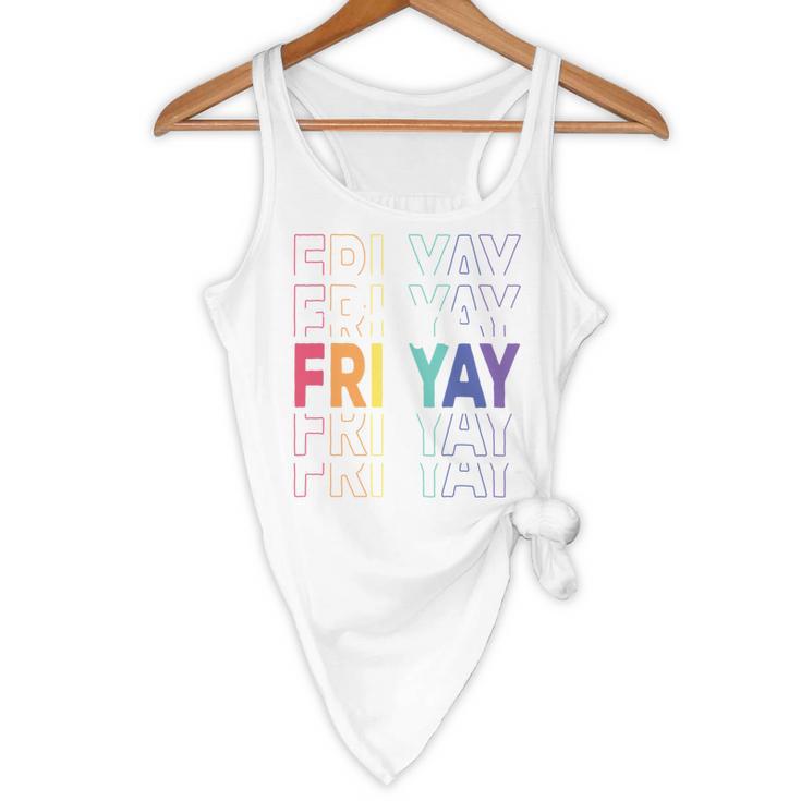 Happy Fri Yay Teacher Friday Saying Flowy Tank, novelty gifts, funny gifts Happy Fri Yay Teacher Friday Saying Flowy Tank, novelty gifts, funny gifts