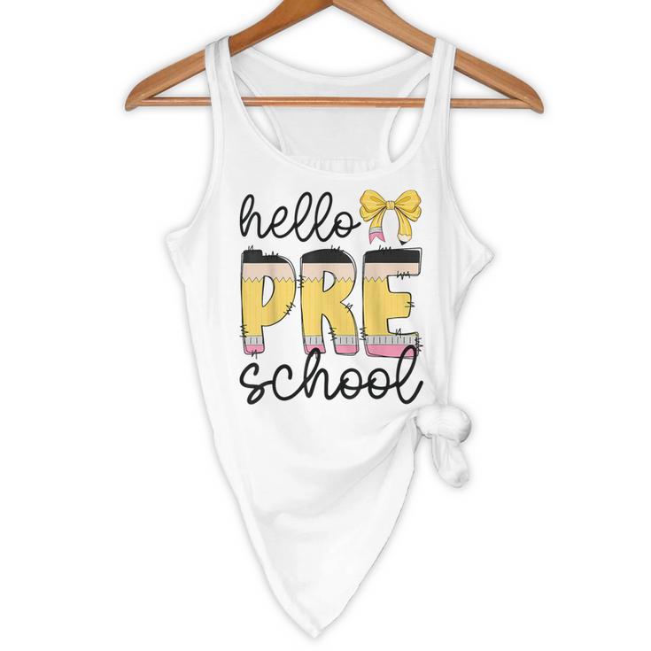 Hello Pre-K Preschool Back To School First Day Teacher Kids Flowy Tank, novelty gifts, funny gifts Hello Pre-K Preschool Back To School First Day Teacher Kids Flowy Tank, novelty gifts, funny gifts