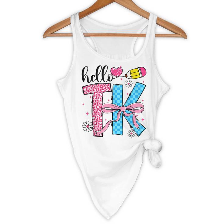 Hello TK Transitional Kindergarten Back To School Teacher Flowy Tank, novelty gifts, funny gifts