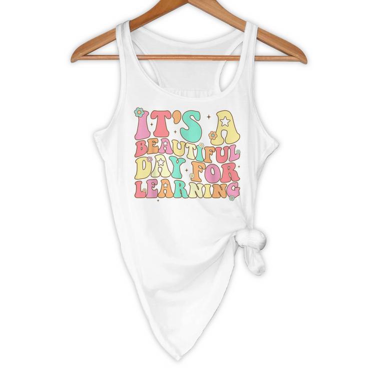 It's Beautiful Day For Learning Retro Teacher Students Women Flowy Tank, novelty gifts, funny gifts It's Beautiful Day For Learning Retro Teacher Students Women Flowy Tank, novelty gifts, funny gifts