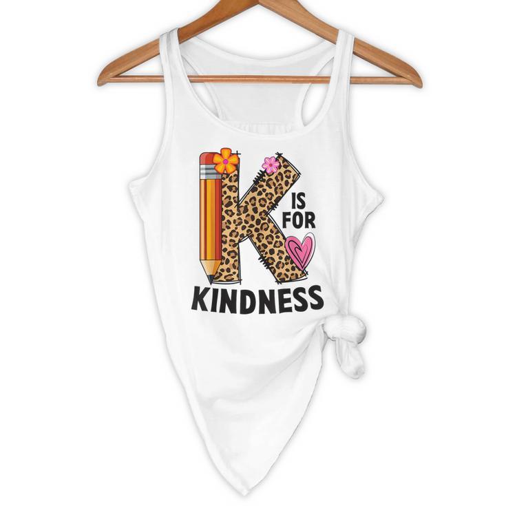 K Is For Kindness Unity Day Teacher Kids Flowy Tank, novelty gifts, funny gifts
